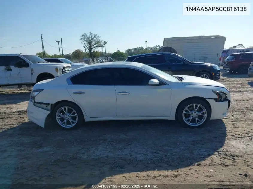 2012 Nissan Maxima 3.5 S VIN: 1N4AA5AP5CC816138 Lot: 41697155