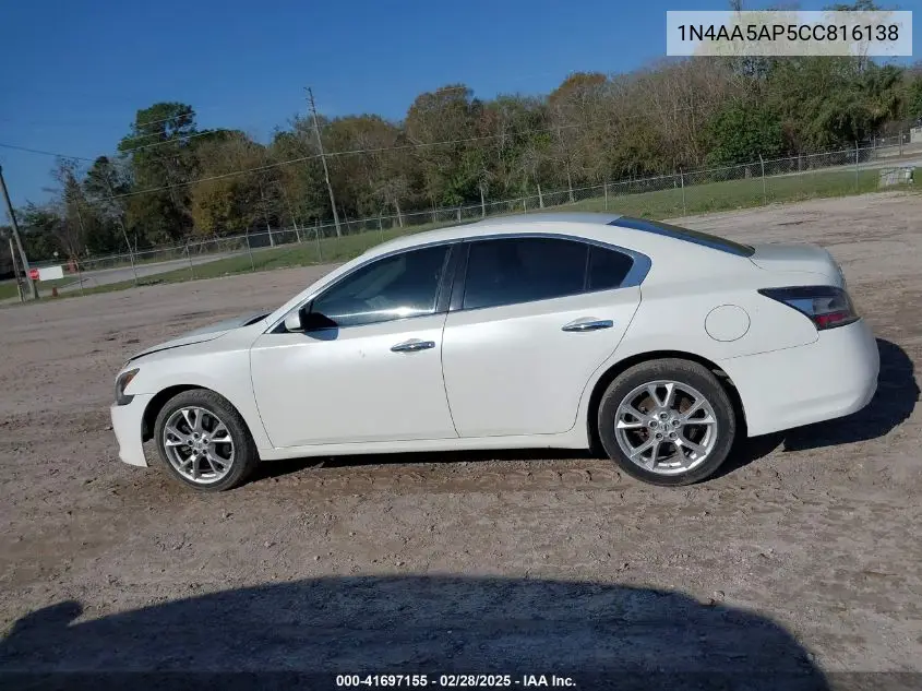 2012 Nissan Maxima 3.5 S VIN: 1N4AA5AP5CC816138 Lot: 41697155