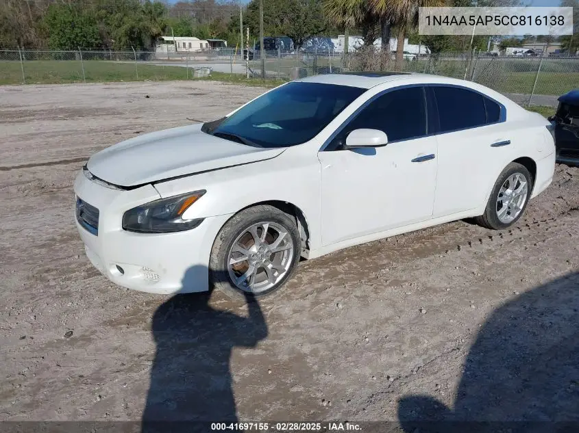2012 Nissan Maxima 3.5 S VIN: 1N4AA5AP5CC816138 Lot: 41697155