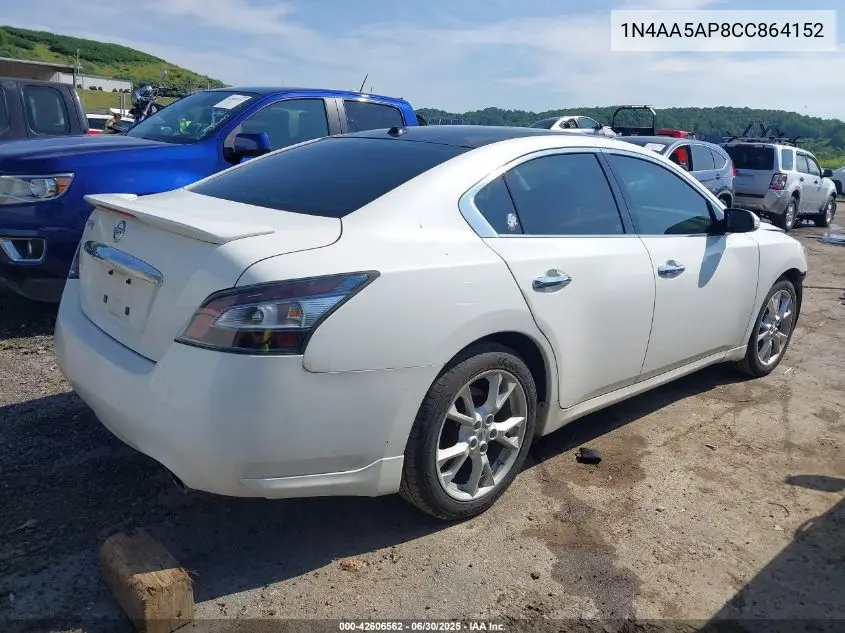 2012 Nissan Maxima 3.5 Sv VIN: 1N4AA5AP8CC864152 Lot: 42606562