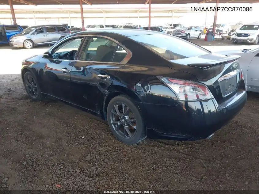 2012 Nissan Maxima 3.5 S VIN: 1N4AA5AP7CC870086 Lot: 42631707