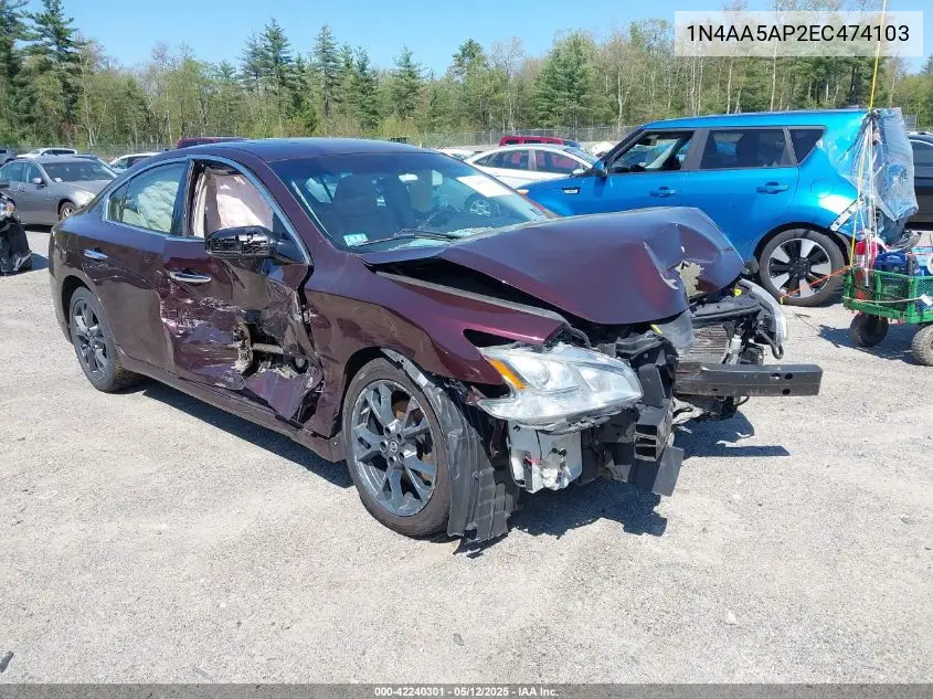 2014 Nissan Maxima 3.5 S VIN: 1N4AA5AP2EC474103 Lot: 42240301