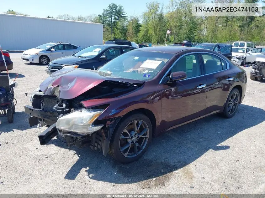 2014 Nissan Maxima 3.5 S VIN: 1N4AA5AP2EC474103 Lot: 42240301