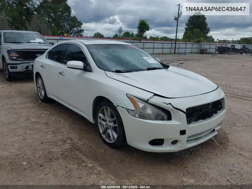 2014 Nissan Maxima 3.5 S VIN: 1N4AA5AP6EC436647 Lot: 42248189