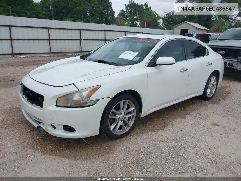 2014 Nissan Maxima 3.5 S VIN: 1N4AA5AP6EC436647 Lot: 42248189