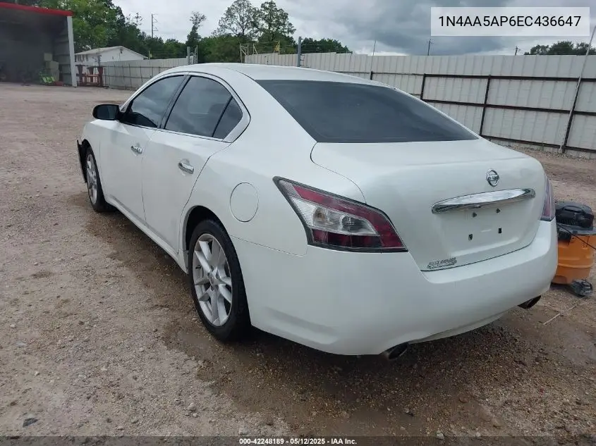 2014 Nissan Maxima 3.5 S VIN: 1N4AA5AP6EC436647 Lot: 42248189