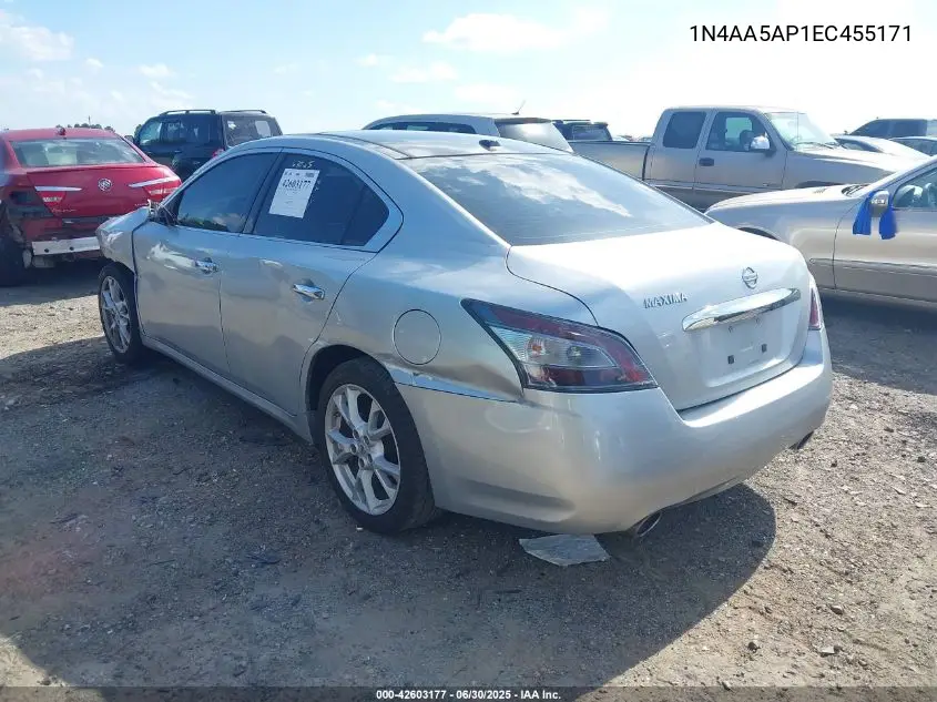 2014 Nissan Maxima 3.5 Sv VIN: 1N4AA5AP1EC455171 Lot: 42603177
