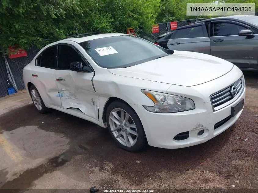 2014 Nissan Maxima 3.5 S/3.5 Sv VIN: 1N4AA5AP4EC494336 Lot: 42617518