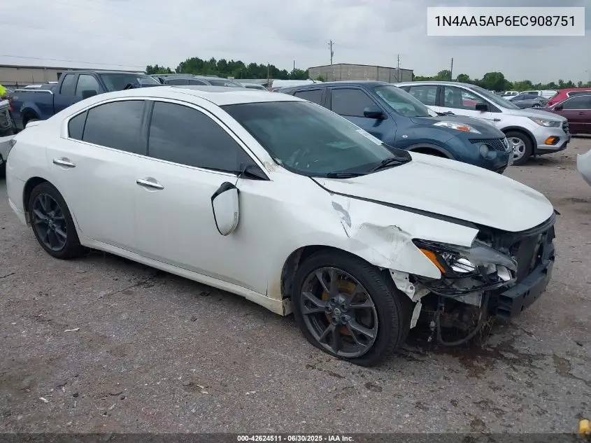 2014 Nissan Maxima 3.5 S VIN: 1N4AA5AP6EC908751 Lot: 42624511