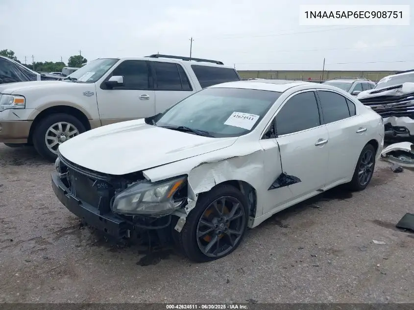 2014 Nissan Maxima 3.5 S VIN: 1N4AA5AP6EC908751 Lot: 42624511