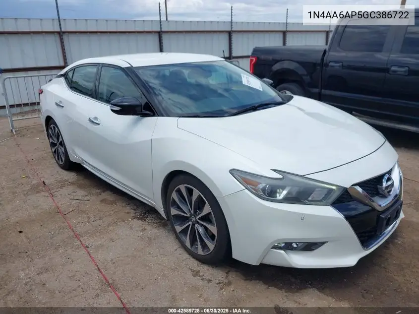 2016 Nissan Maxima 3.5 Sr VIN: 1N4AA6AP5GC386722 Lot: 42589728