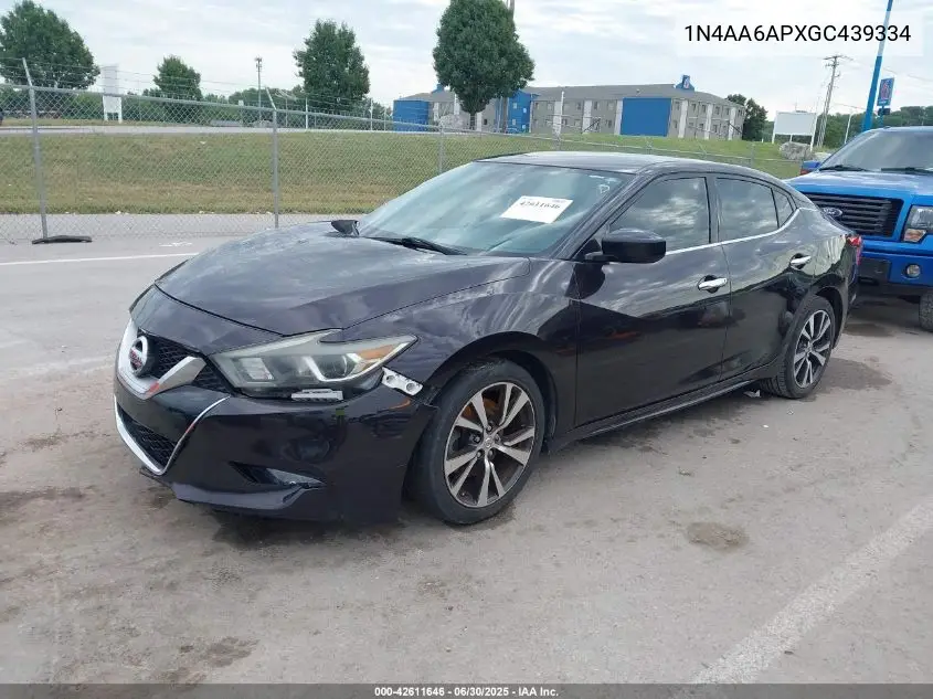 2016 Nissan Maxima 3.5 Platinum/3.5 S/3.5 Sl/3.5 Sr/3.5 Sv VIN: 1N4AA6APXGC439334 Lot: 42611646