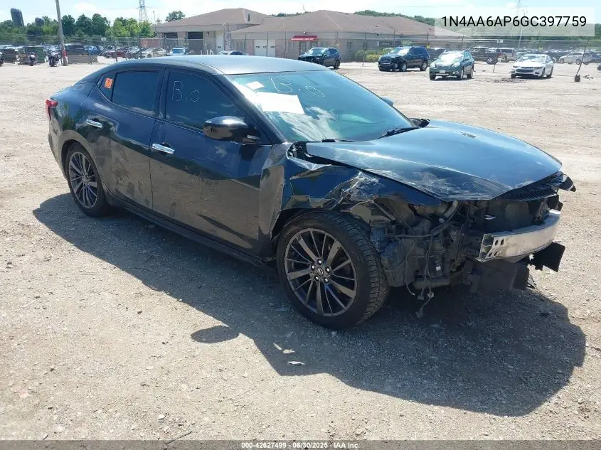 2016 Nissan Maxima 3.5 S VIN: 1N4AA6AP6GC397759 Lot: 42627499