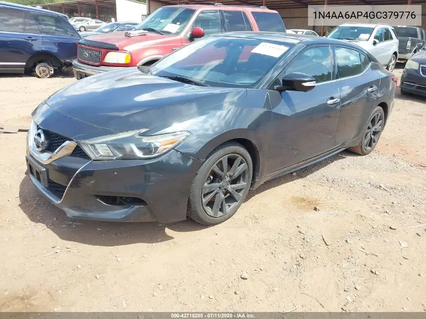 2016 Nissan Maxima 3.5 Platinum VIN: 1N4AA6AP4GC379776 Lot: 42718205