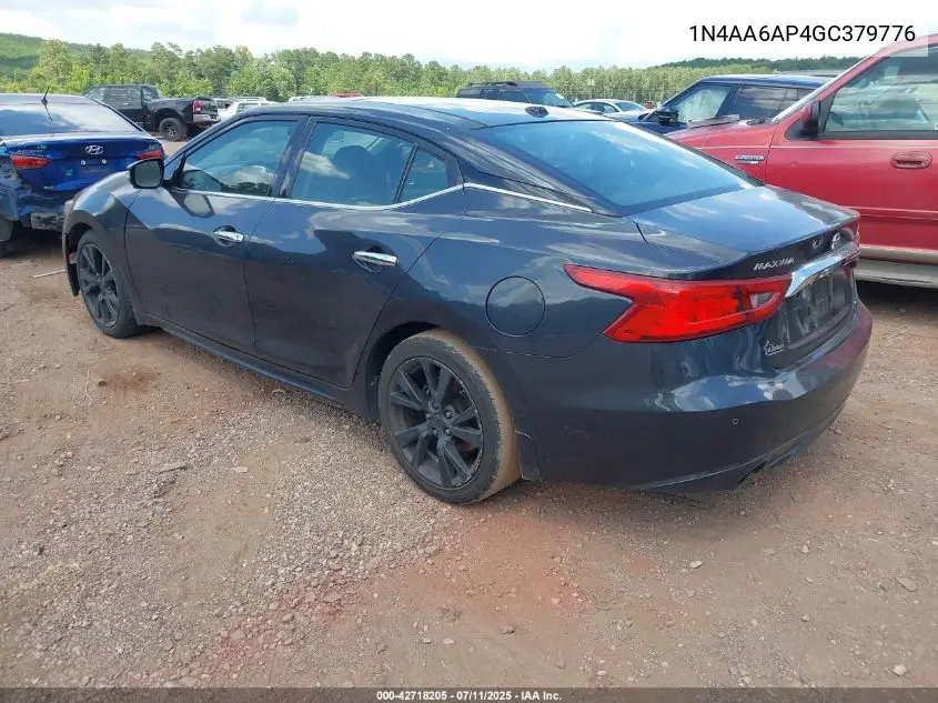 2016 Nissan Maxima 3.5 Platinum VIN: 1N4AA6AP4GC379776 Lot: 42718205