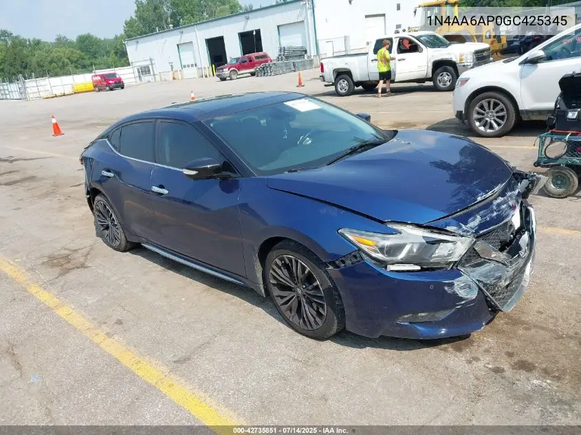 2016 Nissan Maxima 3.5 Platinum VIN: 1N4AA6AP0GC425345 Lot: 42735851