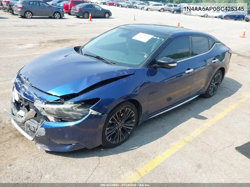 2016 Nissan Maxima 3.5 Platinum VIN: 1N4AA6AP0GC425345 Lot: 42735851