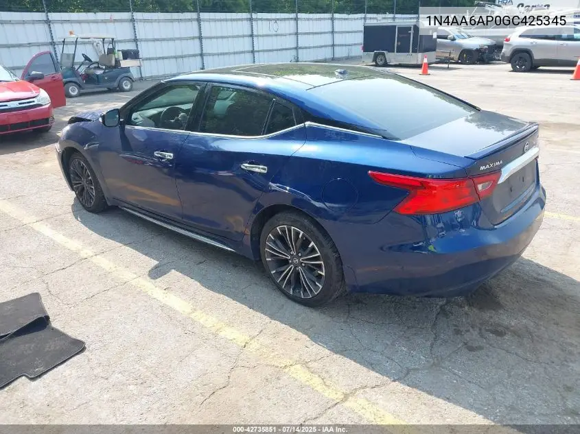 2016 Nissan Maxima 3.5 Platinum VIN: 1N4AA6AP0GC425345 Lot: 42735851