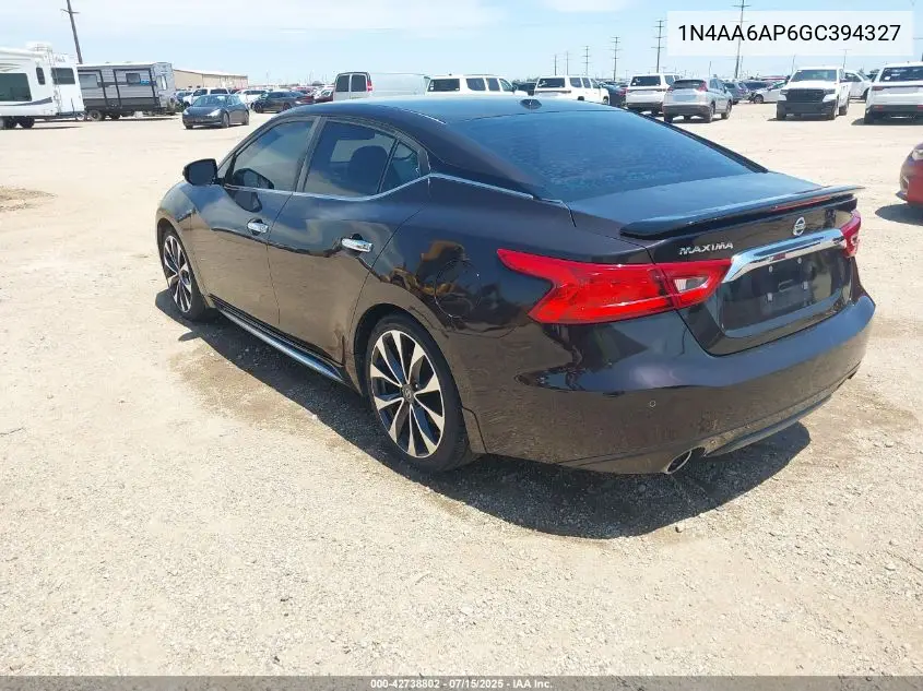 2016 Nissan Maxima 3.5 Sr VIN: 1N4AA6AP6GC394327 Lot: 42738802