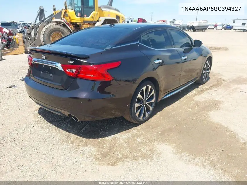 2016 Nissan Maxima 3.5 Sr VIN: 1N4AA6AP6GC394327 Lot: 42738802