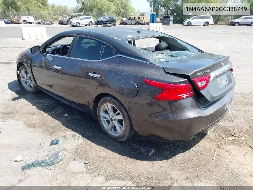 2016 Nissan Maxima 3.5 S VIN: 1N4AA6AP2GC388749 Lot: 42799821