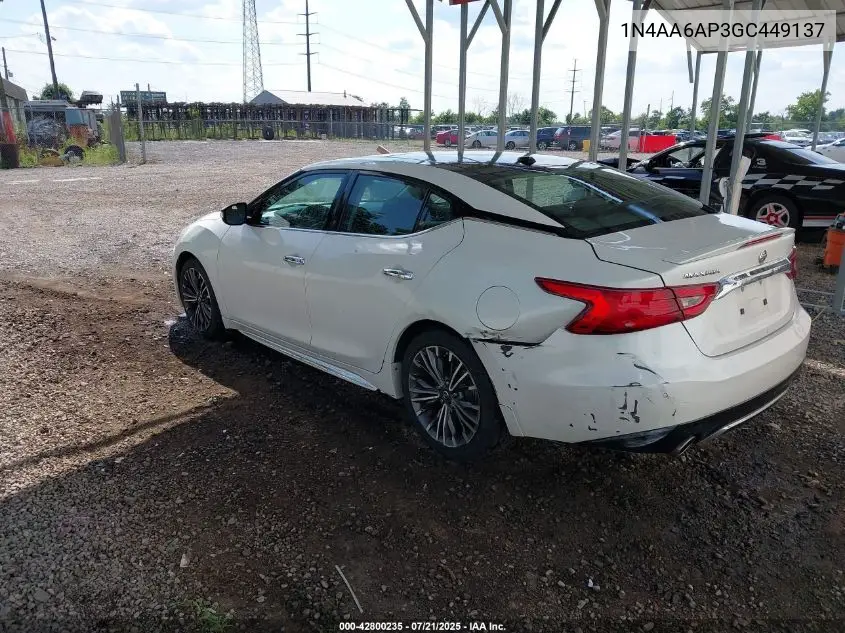 2016 Nissan Maxima 3.5 Sl VIN: 1N4AA6AP3GC449137 Lot: 42800235