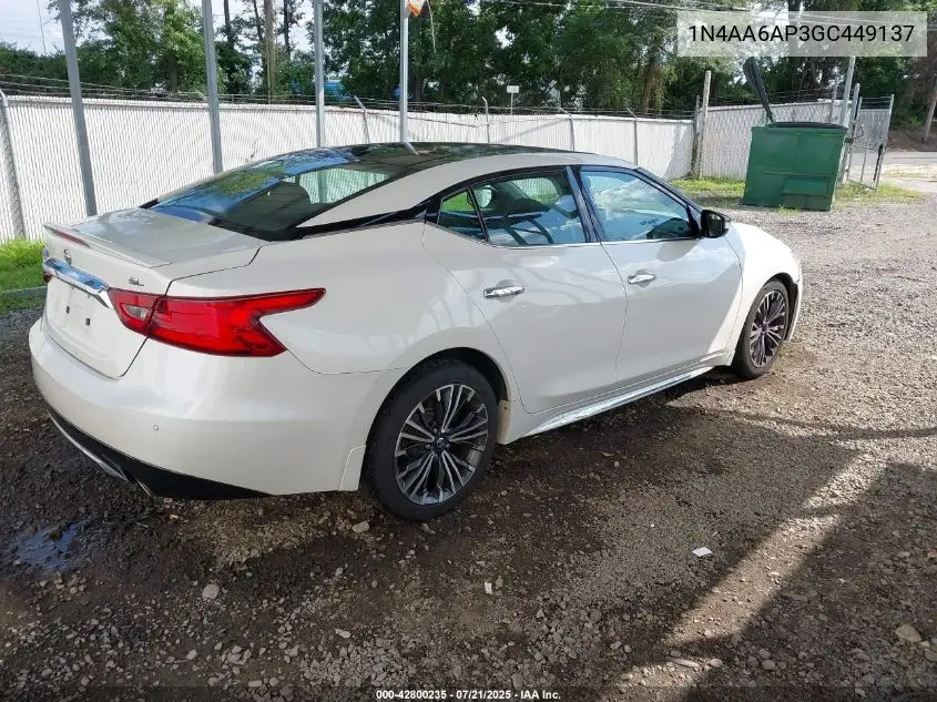 2016 Nissan Maxima 3.5 Sl VIN: 1N4AA6AP3GC449137 Lot: 42800235