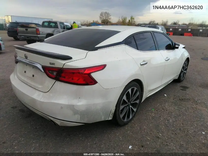 2017 Nissan Maxima 3.5 Sr VIN: 1N4AA6AP7HC362620 Lot: 41971390