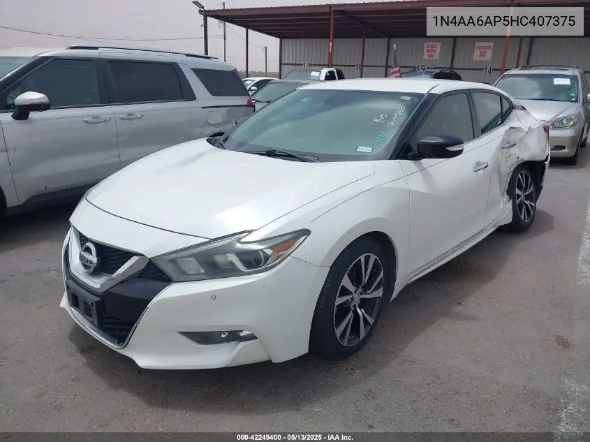 2017 Nissan Maxima 3.5 Sv VIN: 1N4AA6AP5HC407375 Lot: 42249400