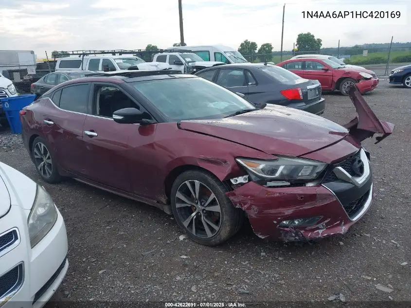 2017 Nissan Maxima 3.5 Sl VIN: 1N4AA6AP1HC420169 Lot: 42622691
