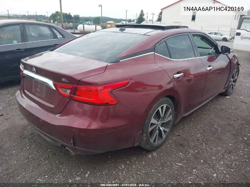 2017 Nissan Maxima 3.5 Sl VIN: 1N4AA6AP1HC420169 Lot: 42622691