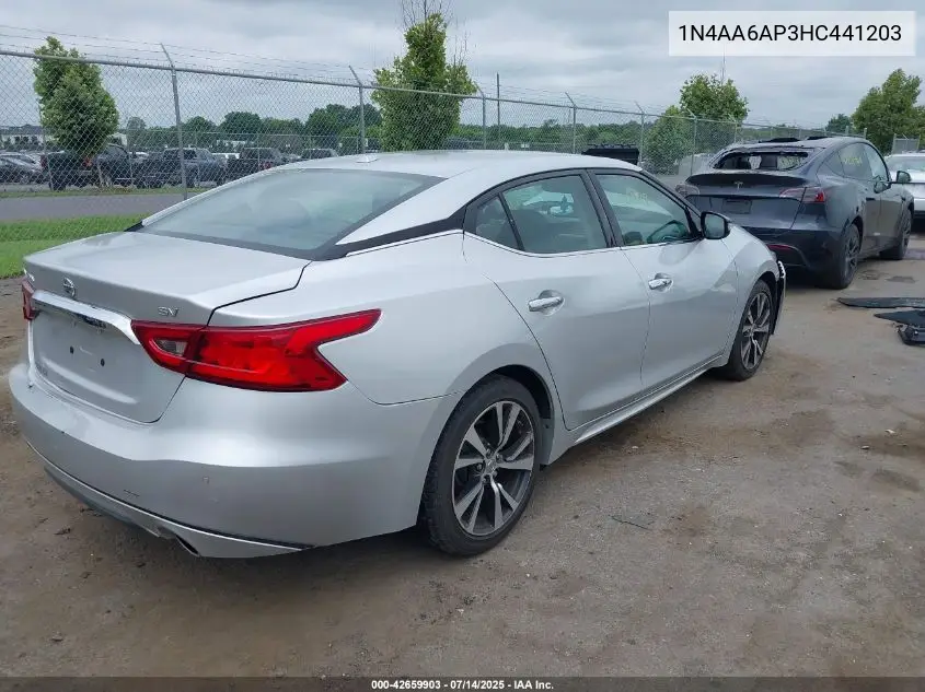 2017 Nissan Maxima 3.5 Sv VIN: 1N4AA6AP3HC441203 Lot: 42659903