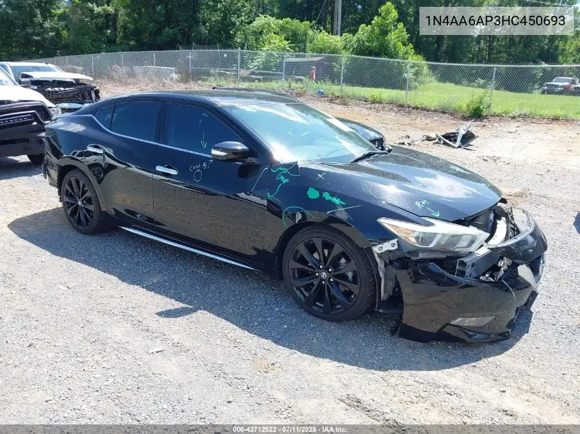 2017 Nissan Maxima 3.5 Sr VIN: 1N4AA6AP3HC450693 Lot: 42712522
