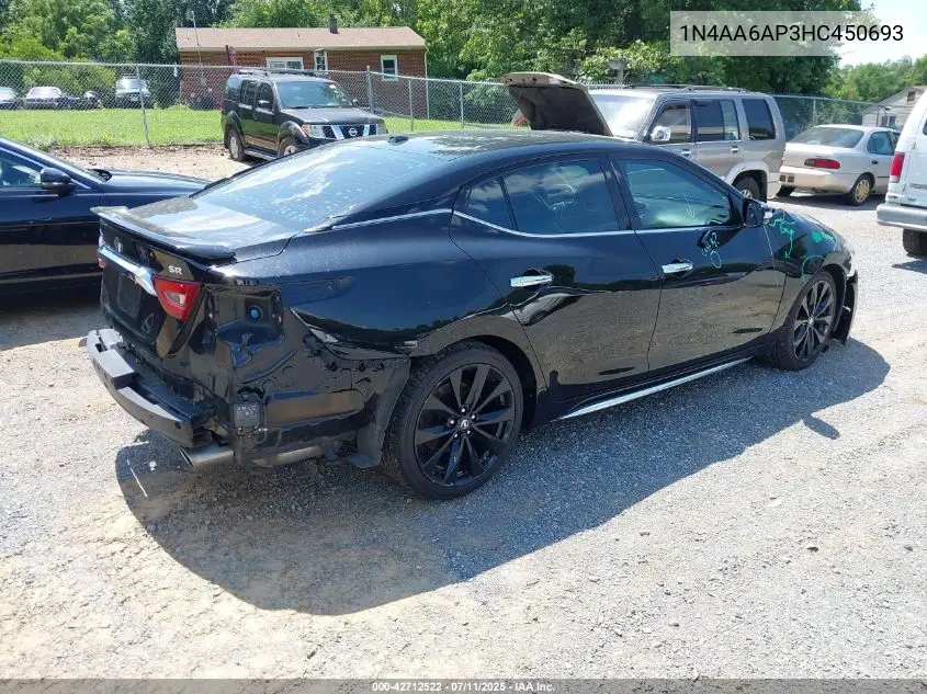 2017 Nissan Maxima 3.5 Sr VIN: 1N4AA6AP3HC450693 Lot: 42712522