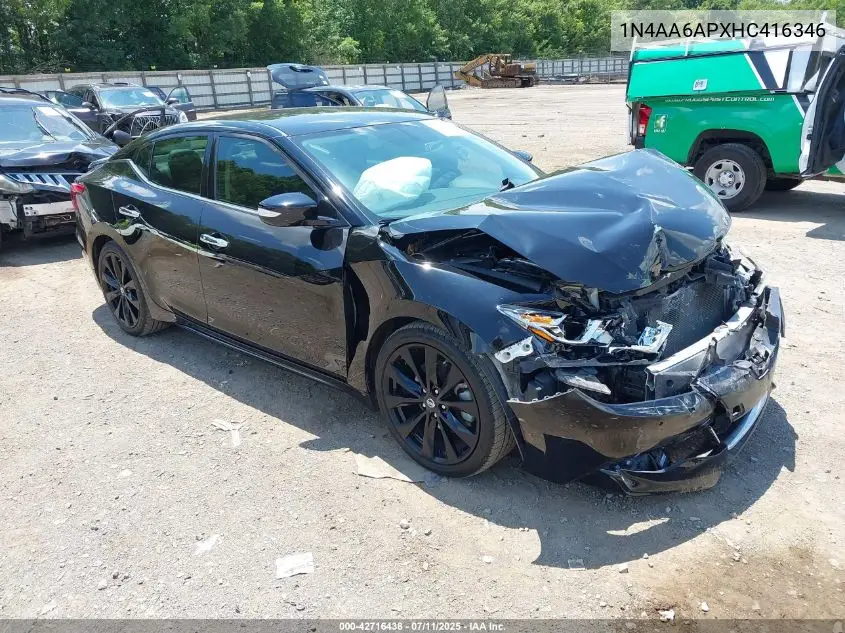 2017 Nissan Maxima 3.5 Sr VIN: 1N4AA6APXHC416346 Lot: 42716438