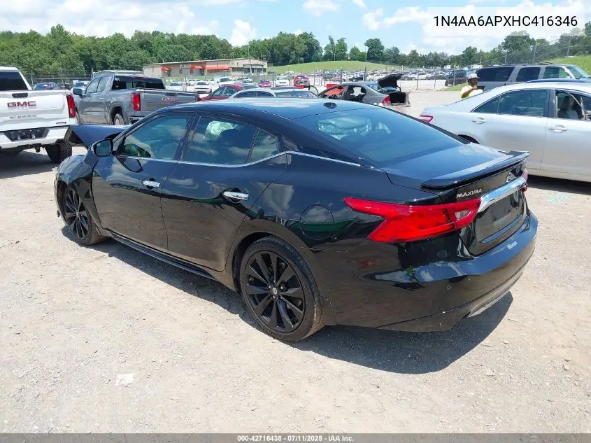 2017 Nissan Maxima 3.5 Sr VIN: 1N4AA6APXHC416346 Lot: 42716438