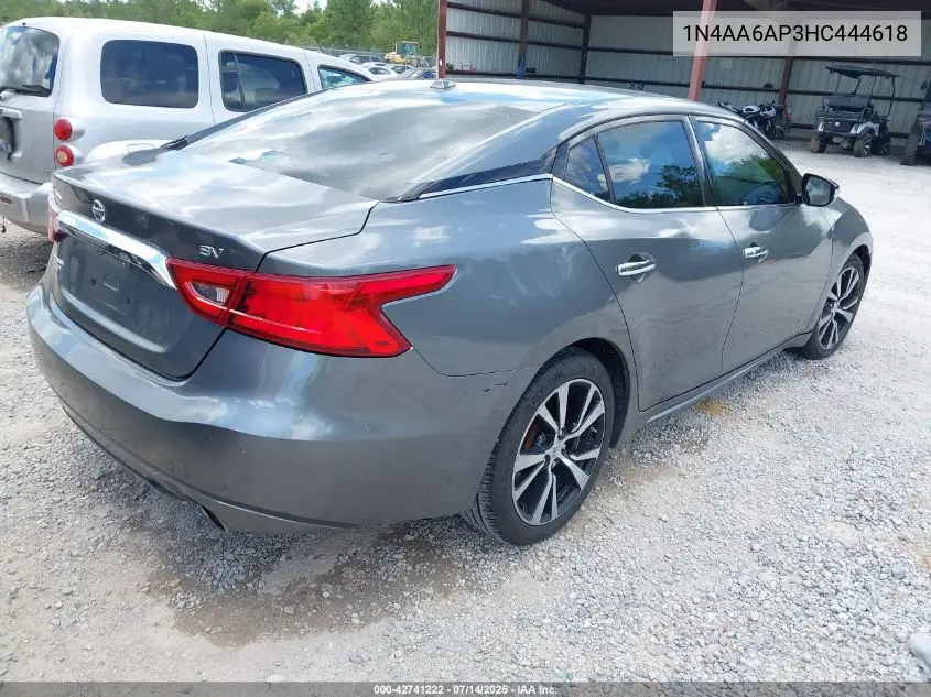 2017 Nissan Maxima 3.5 Sv VIN: 1N4AA6AP3HC444618 Lot: 42741222