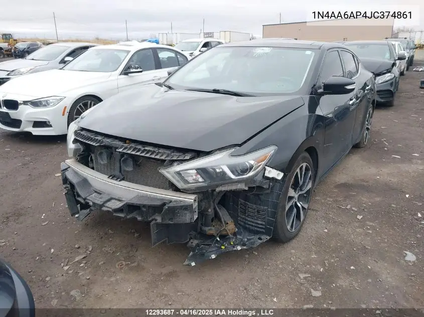 2018 Nissan Maxima 3.5S/Sv/Sl/Sr/Plat VIN: 1N4AA6AP4JC374861 Lot: 12293687