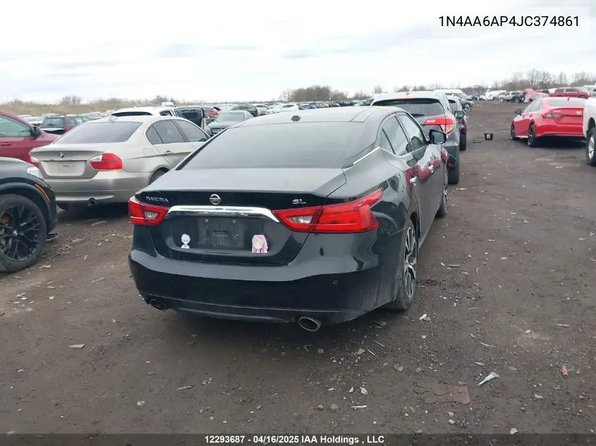 2018 Nissan Maxima 3.5S/Sv/Sl/Sr/Plat VIN: 1N4AA6AP4JC374861 Lot: 12293687