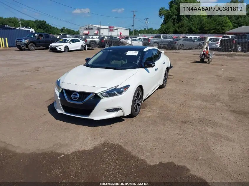 1n4aa6ap7jc381819 1N4AA6AP7JC381819 2018 Nissan Maxima 3.5 Platinum/3.5 S/3.5 Sl/3.5 Sr/3.5 Sv