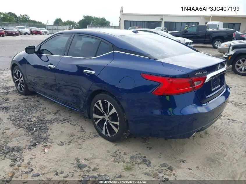 2018 Nissan Maxima 3.5 Sv VIN: 1N4AA6AP3JC407199 Lot: 42797686