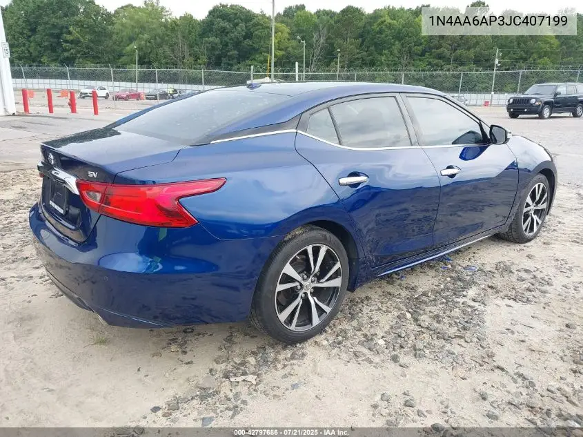 2018 Nissan Maxima 3.5 Sv VIN: 1N4AA6AP3JC407199 Lot: 42797686
