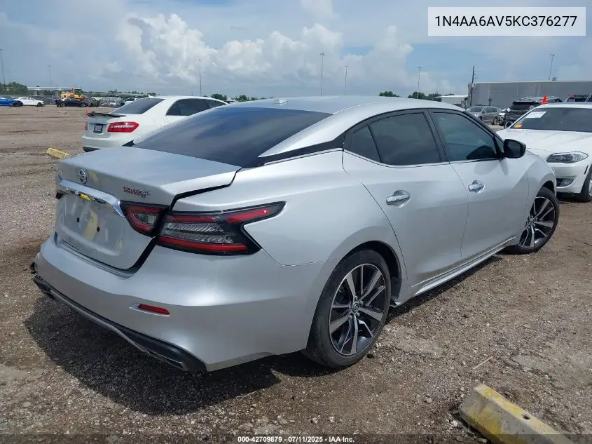 2019 Nissan Maxima 3.5 S VIN: 1N4AA6AV5KC376277 Lot: 42709879