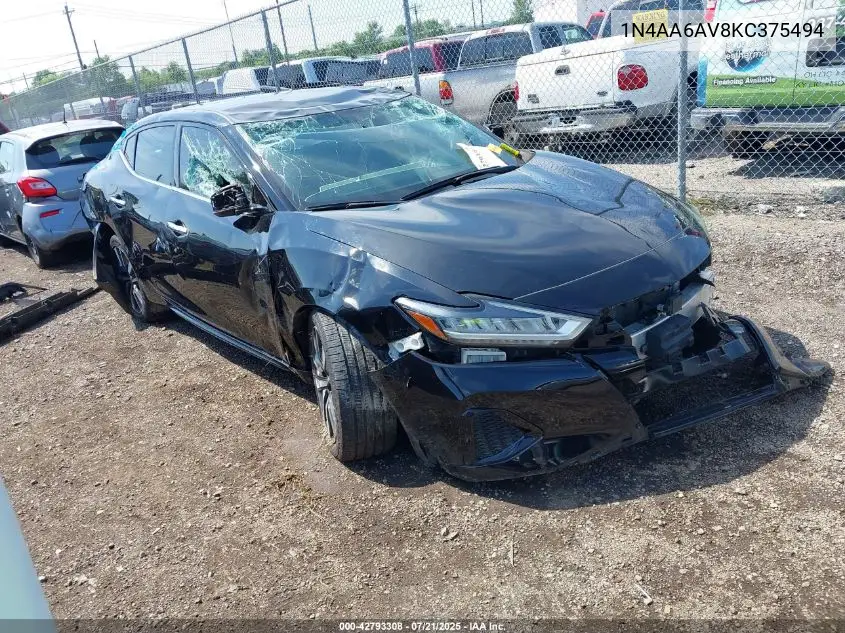 2019 Nissan Maxima 3.5 S VIN: 1N4AA6AV8KC375494 Lot: 42793308