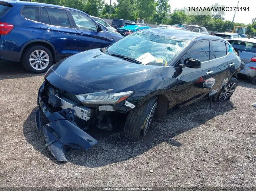 2019 Nissan Maxima 3.5 S VIN: 1N4AA6AV8KC375494 Lot: 42793308