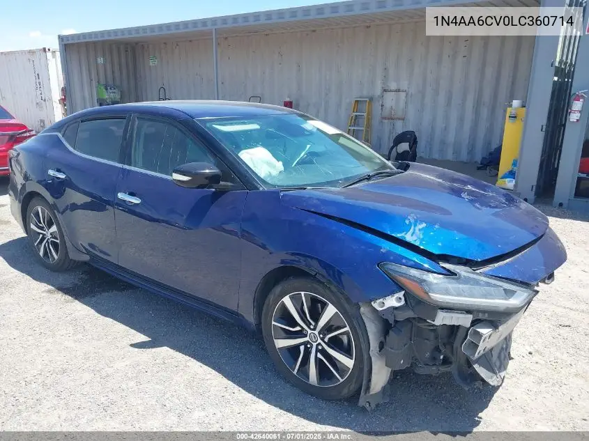 1n4aa6cv0lc360714 1N4AA6CV0LC360714 2020 Nissan Maxima Sv Xtronic Cvt