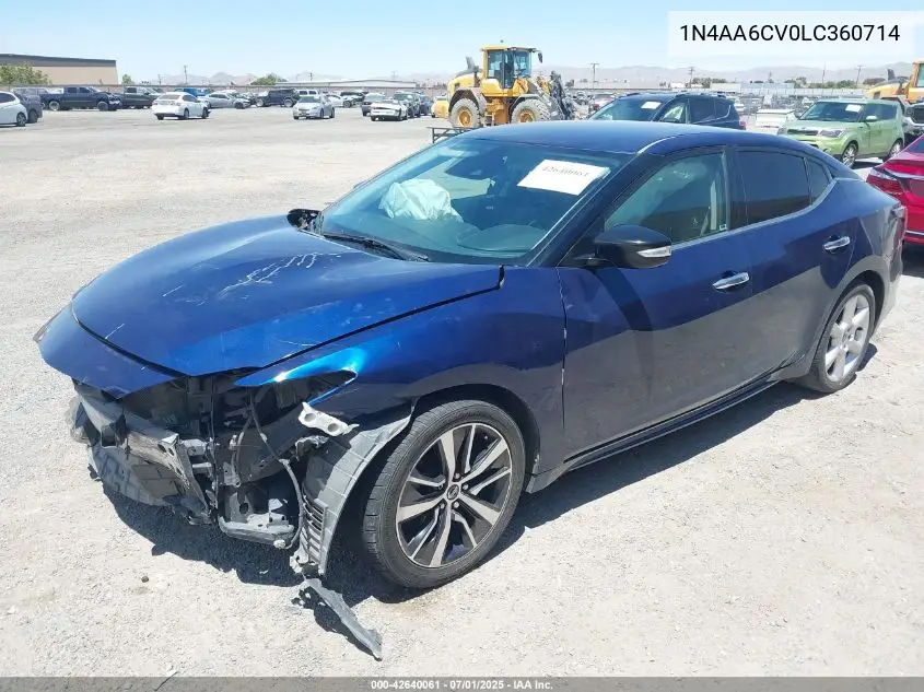 1n4aa6cv0lc360714 1N4AA6CV0LC360714 2020 Nissan Maxima Sv Xtronic Cvt