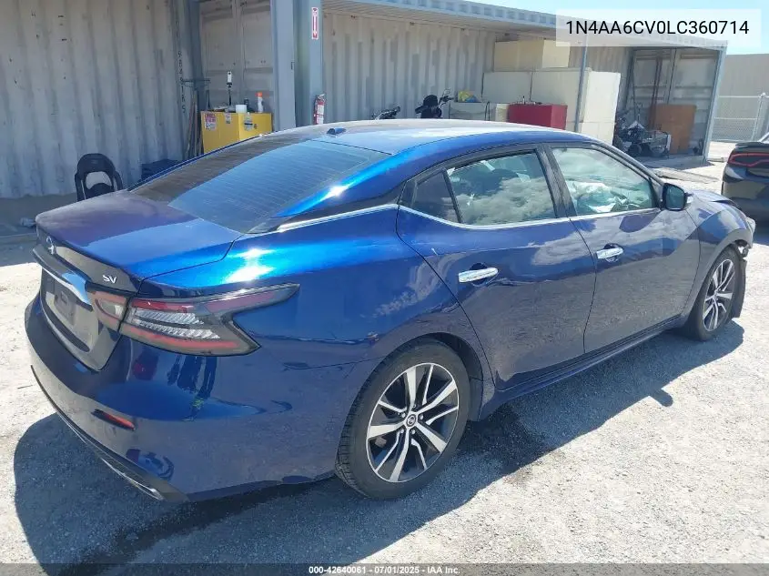 1n4aa6cv0lc360714 1N4AA6CV0LC360714 2020 Nissan Maxima Sv Xtronic Cvt