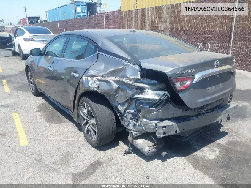 2020 Nissan Maxima Sv Xtronic Cvt VIN: 1N4AA6CV2LC364666 Lot: 42726298