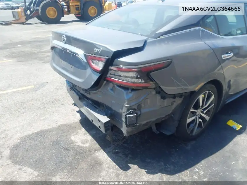 2020 Nissan Maxima Sv Xtronic Cvt VIN: 1N4AA6CV2LC364666 Lot: 42726298